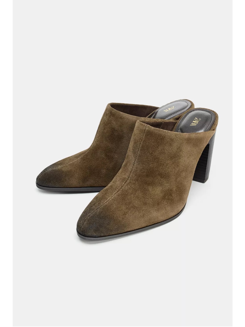 Worn Effect Split Leather Mules